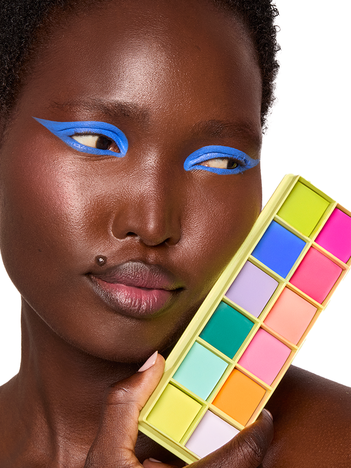 Color Cevales - Cosmetic Paint Palette & Spatula -borstel