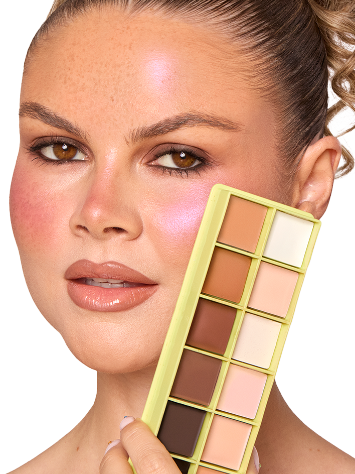 Color Cevales - Cosmetic Paint Palette & Spatula -borstel