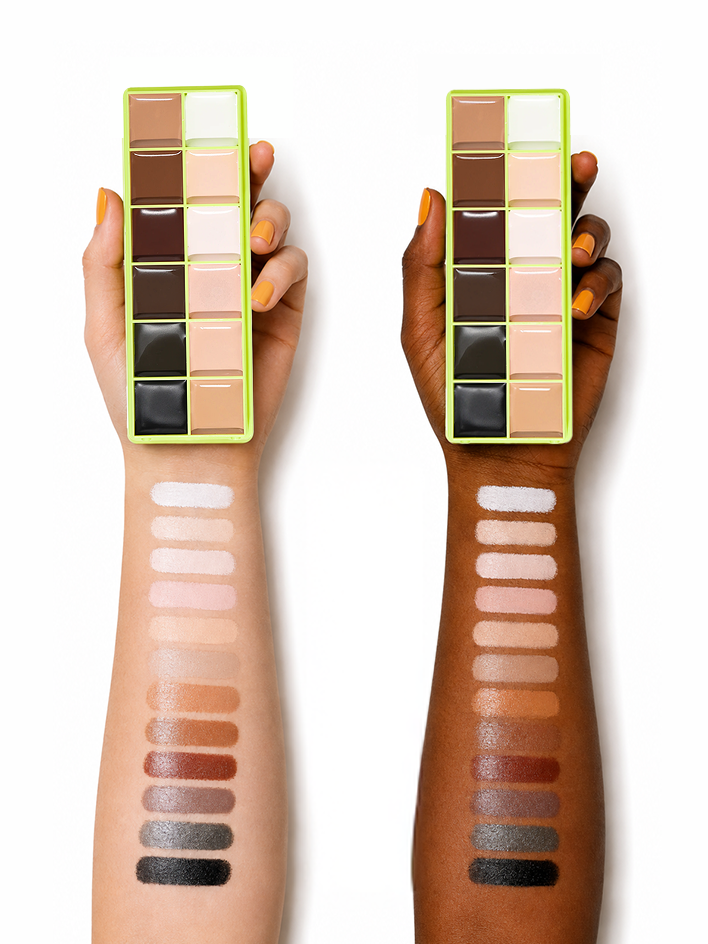 Color Cevales - Cosmetic Paint Palette & Spatula -borstel