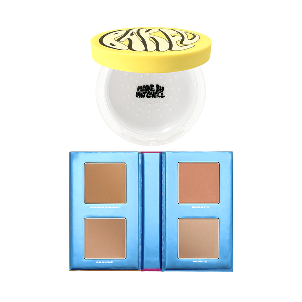 Soak & Sculpt Mini Blursh Book & Baked Loose Powder & Brush Bundle