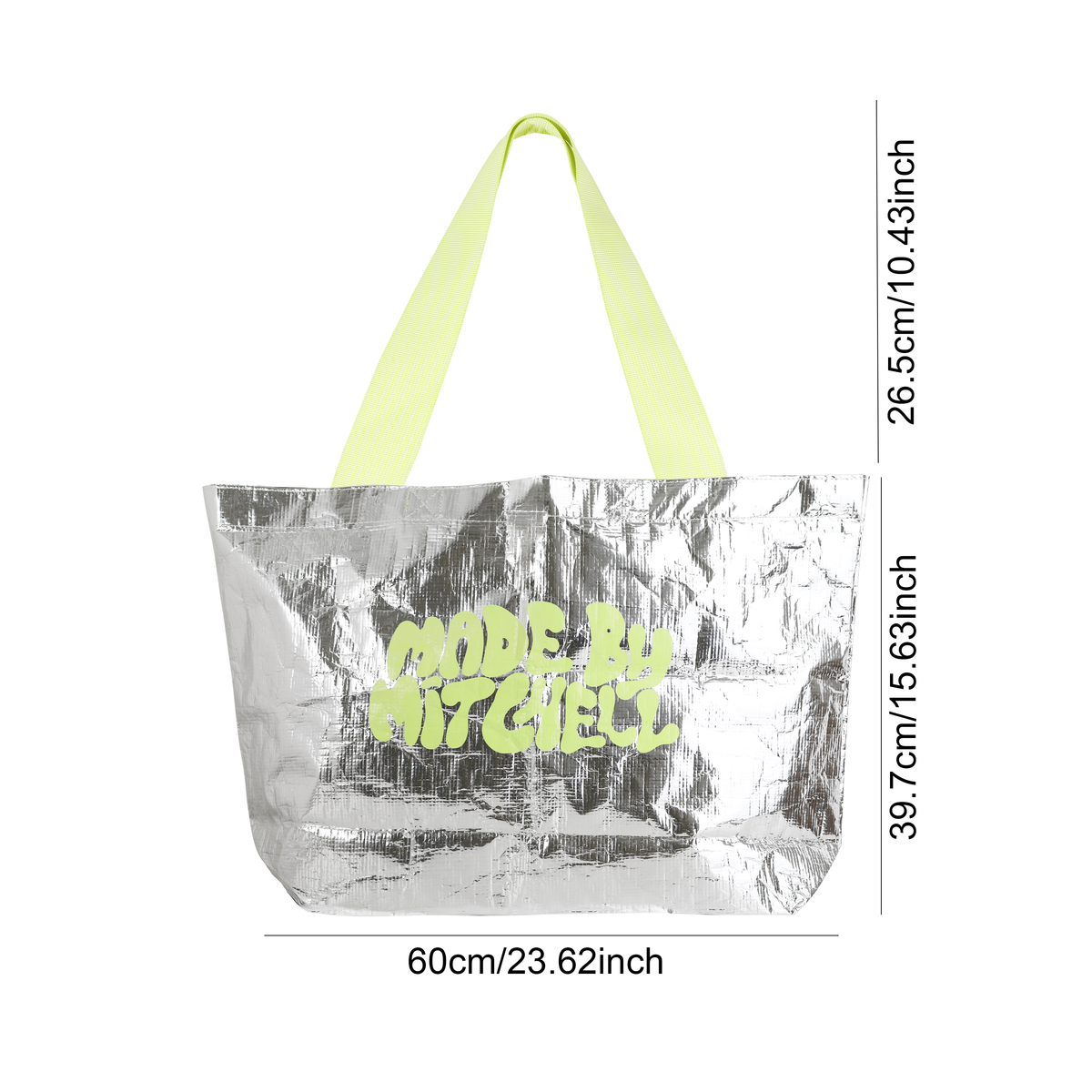 Silver Woven Tote Bag