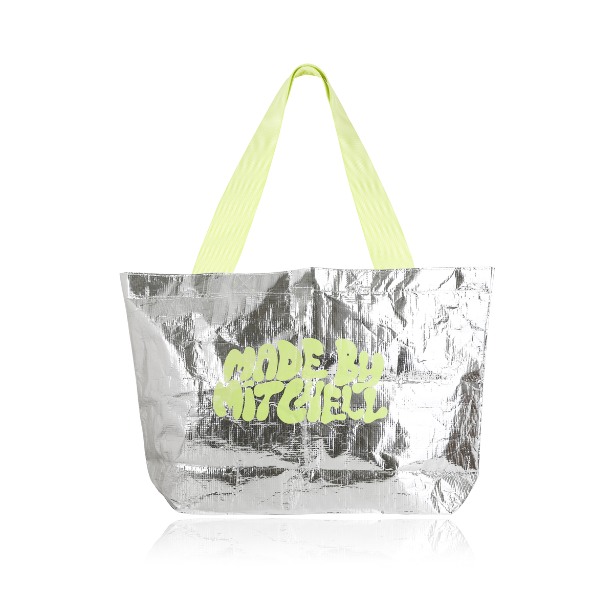 Silver Woven Tote Bag