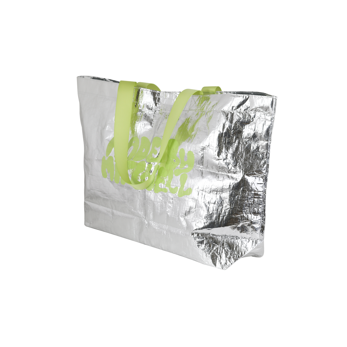 Silver Woven Tote Bag