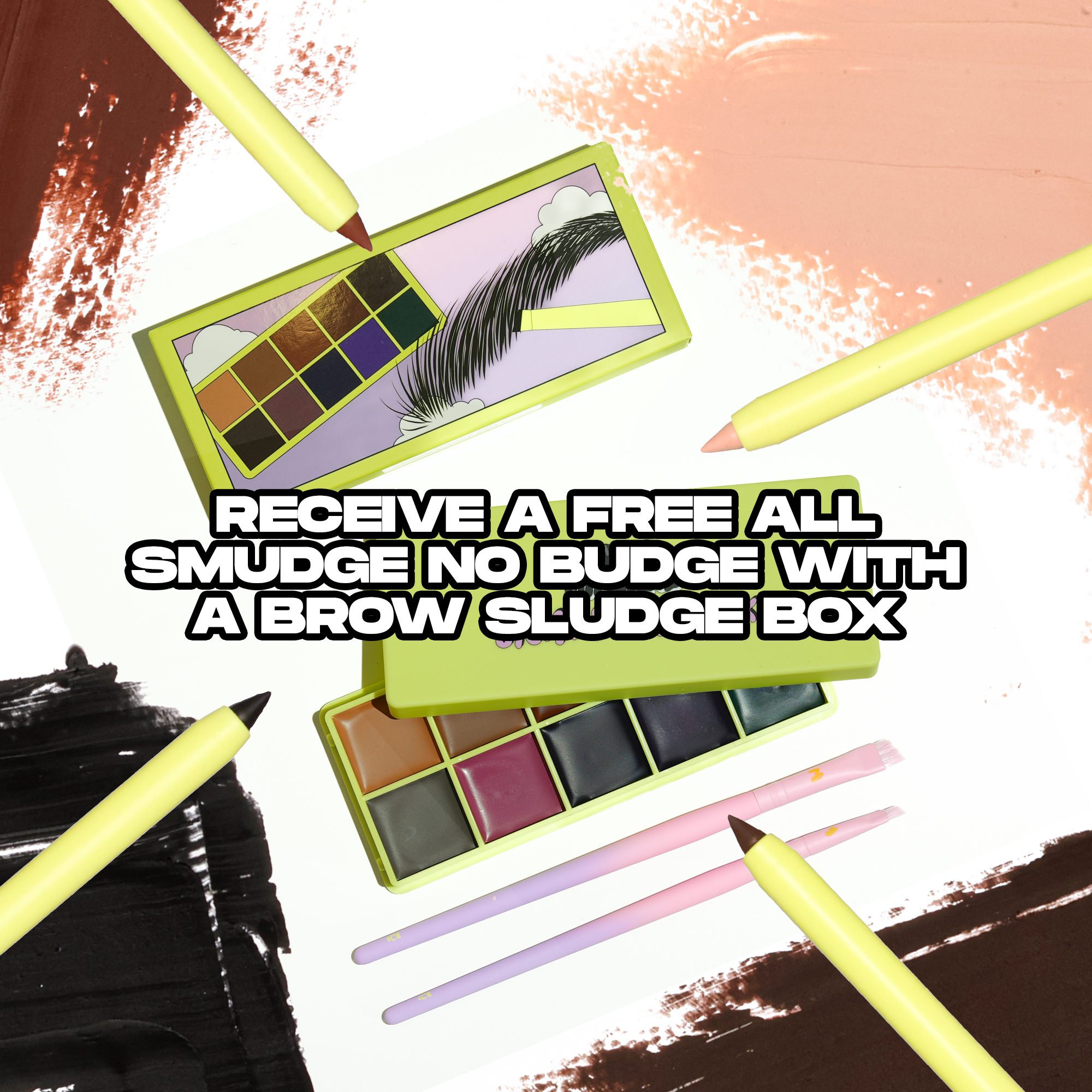 Brow Sludge Palette with Free Mystery All Smudge Eye Liner Bundle